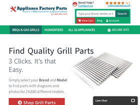 'appliancefactoryparts.com' screenshot