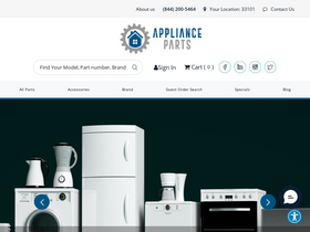 'applianceparts.com' screenshot