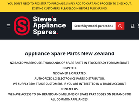 'appliancespares.nz' screenshot