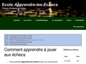 'apprendre-les-echecs.com' screenshot