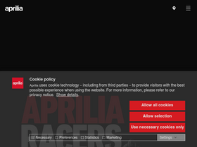 'aprilia.com' screenshot