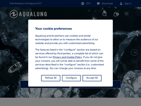 'aqualung.com' screenshot