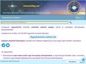 'aranycsillag.net' screenshot