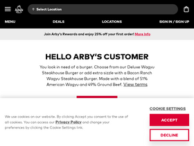 'arbys.com' screenshot