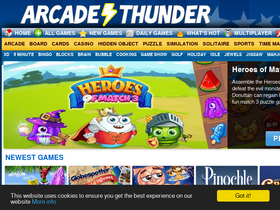 'arcadethunder.com' screenshot