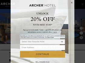 'archerhotel.com' screenshot