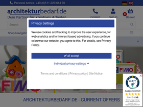 'architekturbedarf.de' screenshot
