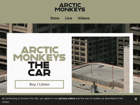 'arcticmonkeys.com' screenshot