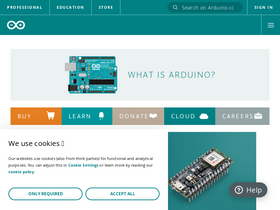 'arduino.cc' screenshot
