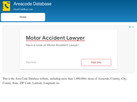 'areacodebase.com' screenshot