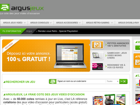 'argusjeux.fr' screenshot