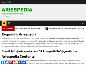 'ariespedia.com' screenshot