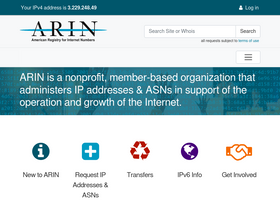 'arin.net' screenshot