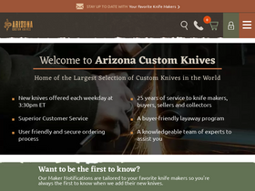 'arizonacustomknives.com' screenshot