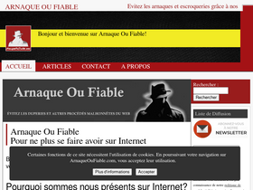 'arnaqueoufiable.com' screenshot
