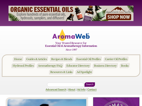 'aromaweb.com' screenshot
