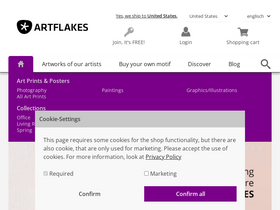 'artflakes.com' screenshot