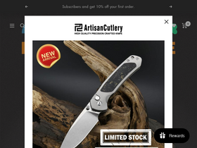 'artisancutlery.net' screenshot