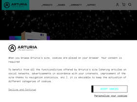 'arturia.com' screenshot