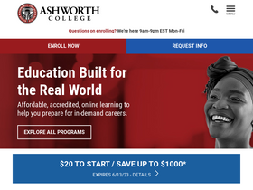 'ashworthcollege.edu' screenshot