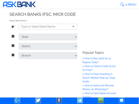 'askbankifsccode.com' screenshot