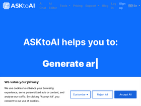 'asktoai.com' screenshot