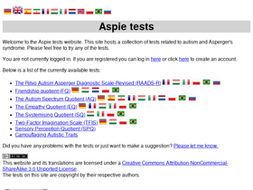 'aspietests.org' screenshot
