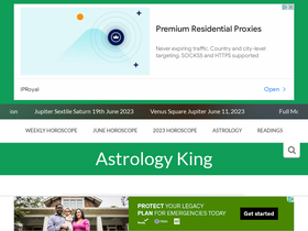 'astrologyking.com' screenshot