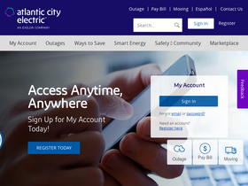'atlanticcityelectric.com' screenshot
