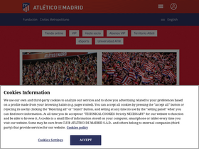 'atleticodemadrid.com' screenshot