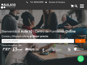 'aula10formacion.com' screenshot