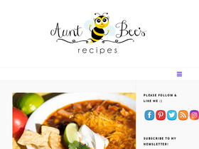 'auntbeesrecipes.com' screenshot