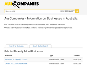 'auscompanies.com' screenshot