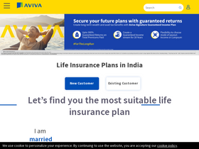 'avivaindia.com' screenshot