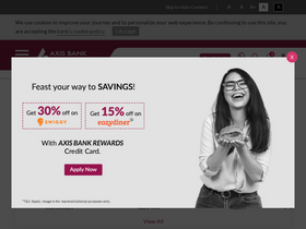 'axisbank.com' screenshot