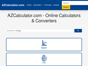 'azcalculator.com' screenshot