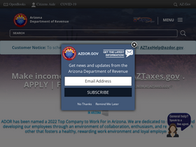 'azdor.gov' screenshot