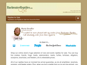 'backwaterreptiles.com' screenshot