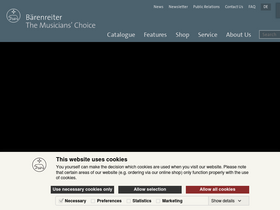 'baerenreiter.com' screenshot