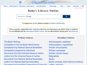 'bahai-library.com' screenshot