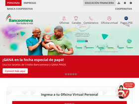 'bancoomeva.com.co' screenshot