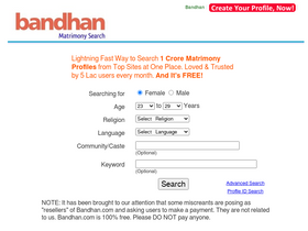 'bandhan.com' screenshot