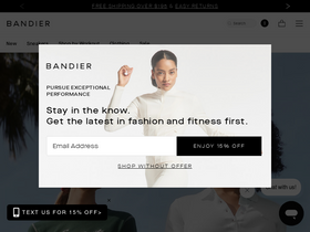 'bandier.com' screenshot
