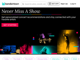 'bandsintown.com' screenshot