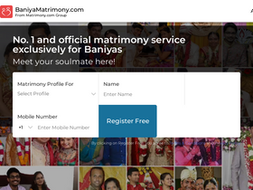 'baniyamatrimony.com' screenshot
