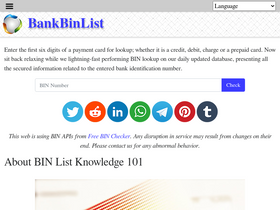 'bankbinlist.com' screenshot