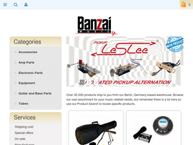 'banzaimusic.com' screenshot