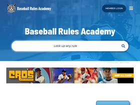 'baseballrulesacademy.com' screenshot