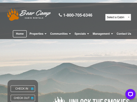 'bearcampcabins.com' screenshot