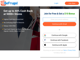 'befrugal.com' screenshot